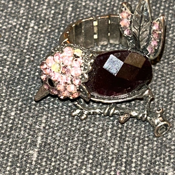Fashion Ring.  Bird with jewel tone accents. - Picture 2 of 4